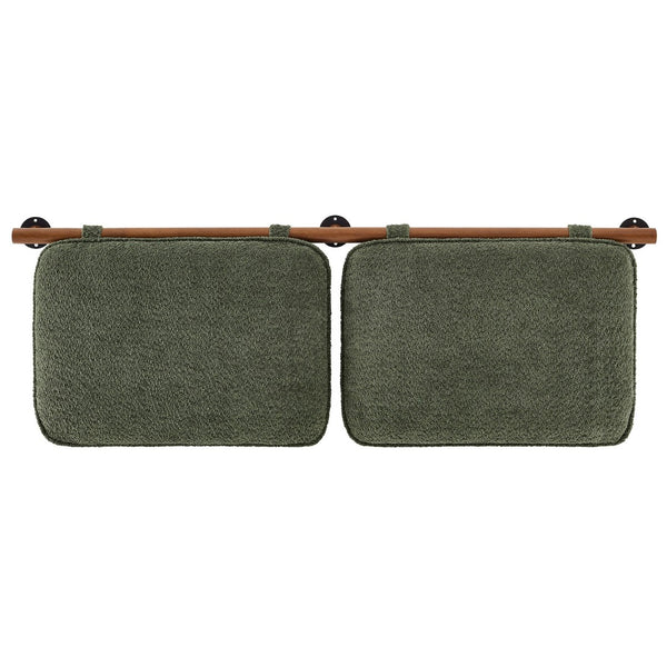 Modway Furniture Anela Wall-Mounted Chenille Upholstered Headboard - Cozy, Space-Saving Design for Modern Bedrooms Sage Walnut MOD-7212-SGE-WAL