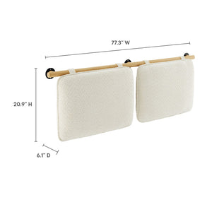 Modway Furniture Anela Wall-Mounted King Size Chenille Upholstered Headboard for Modern Bedroom Comfort & Style Cream Natural MOD-7213-CRE-NAT