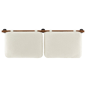 Modway Furniture Anela Wall-Mounted King Size Chenille Upholstered Headboard for Modern Bedroom Comfort & Style Cream Walnut MOD-7213-CRE-WAL