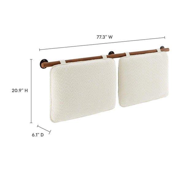 Modway Furniture Anela Wall-Mounted King Size Chenille Upholstered Headboard for Modern Bedroom Comfort & Style Cream Walnut MOD-7213-CRE-WAL