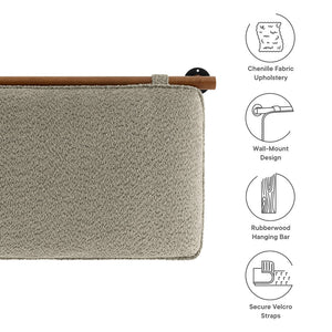 Modway Furniture Anela Wall-Mounted King Size Chenille Upholstered Headboard for Modern Bedroom Comfort & Style Oatmeal Walnut MOD-7213-OAT-WAL