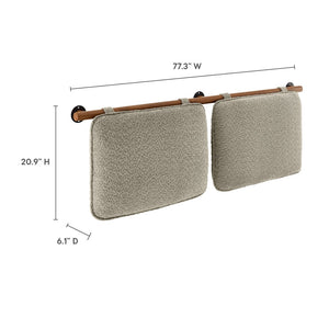 Modway Furniture Anela Wall-Mounted King Size Chenille Upholstered Headboard for Modern Bedroom Comfort & Style Oatmeal Walnut MOD-7213-OAT-WAL