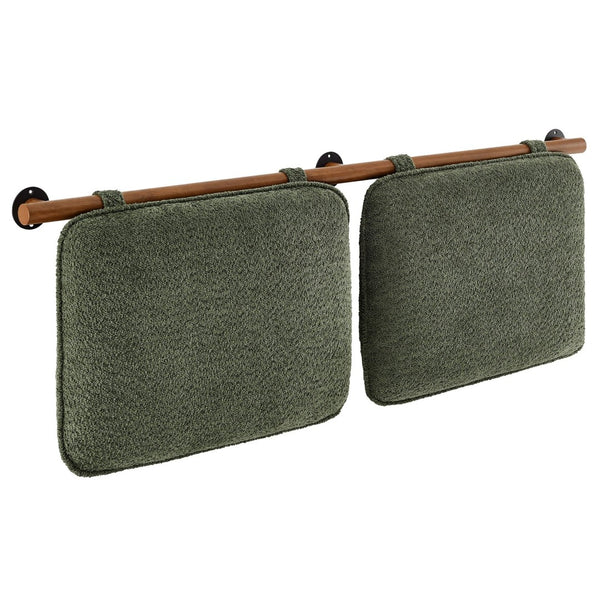 Modway Furniture Anela Wall-Mounted King Size Chenille Upholstered Headboard for Modern Bedroom Comfort & Style Sage Walnut MOD-7213-SGE-WAL