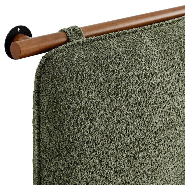 Modway Furniture Anela Wall-Mounted King Size Chenille Upholstered Headboard for Modern Bedroom Comfort & Style Sage Walnut MOD-7213-SGE-WAL