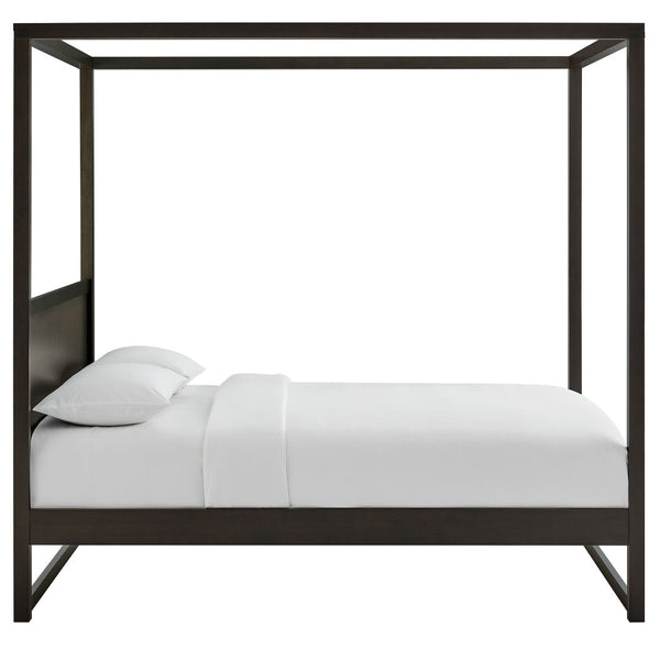 Modway Furniture Alva King Canopy Platform Bed by Modway – Solid Wood Frame for Modern, Serene Bedroom Retreat Smoked Oak MOD-7216-SOA