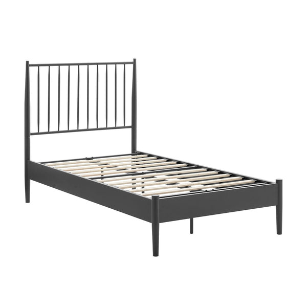Modway Furniture Adair Spindle Metal Twin Platform Bed - Durable Iron Frame, Minimalist Design, Easy Assembly, Charcoal MOD-7217-CHA