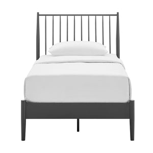 Modway Furniture Adair Spindle Metal Twin Platform Bed - Durable Iron Frame, Minimalist Design, Easy Assembly, Charcoal MOD-7217-CHA