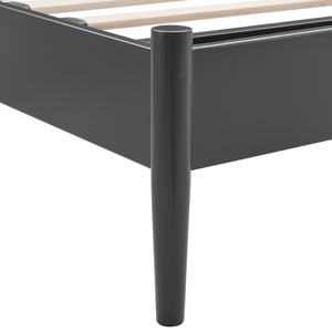 Modway Furniture Adair Spindle Metal Twin Platform Bed - Durable Iron Frame, Minimalist Design, Easy Assembly, Charcoal MOD-7217-CHA