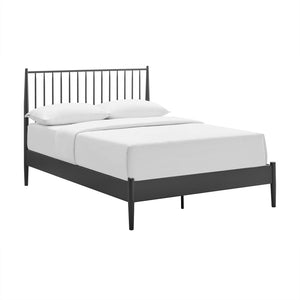 Modway Furniture Adair Spindle Metal Full Platform Bed - Timeless Farmhouse Design with Sturdy Support, Charcoal Finish MOD-7218-CHA