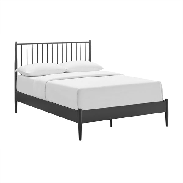 Modway Furniture Adair Spindle Metal Full Platform Bed - Timeless Farmhouse Design with Sturdy Support, Charcoal Finish MOD-7218-CHA