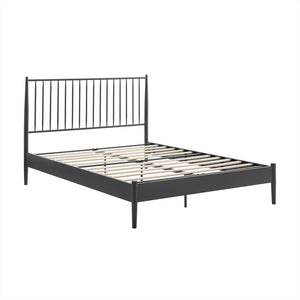 Modway Furniture Adair Spindle Metal Queen Platform Bed - Modern Iron Frame with Stylish Headboard & Supportive Slats MOD-7219-CHA