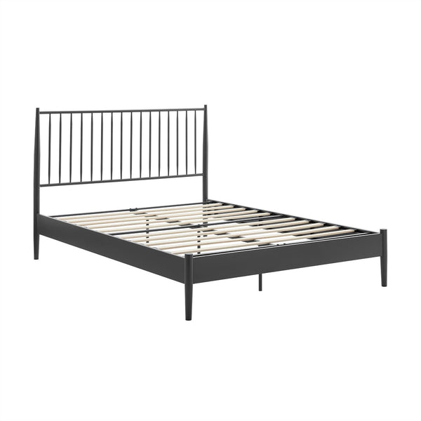 Modway Furniture Adair Spindle Metal Queen Platform Bed - Modern Iron Frame with Stylish Headboard & Supportive Slats MOD-7219-CHA