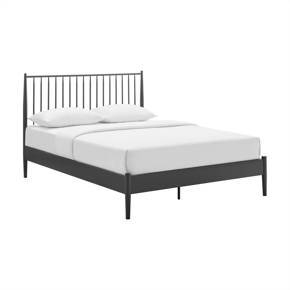Modway Furniture Adair Spindle Metal Queen Platform Bed - Modern Iron Frame with Stylish Headboard & Supportive Slats MOD-7219-CHA