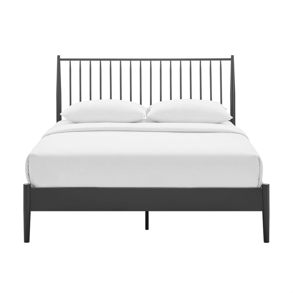 Modway Furniture Adair Spindle Metal Queen Platform Bed - Modern Iron Frame with Stylish Headboard & Supportive Slats MOD-7219-CHA