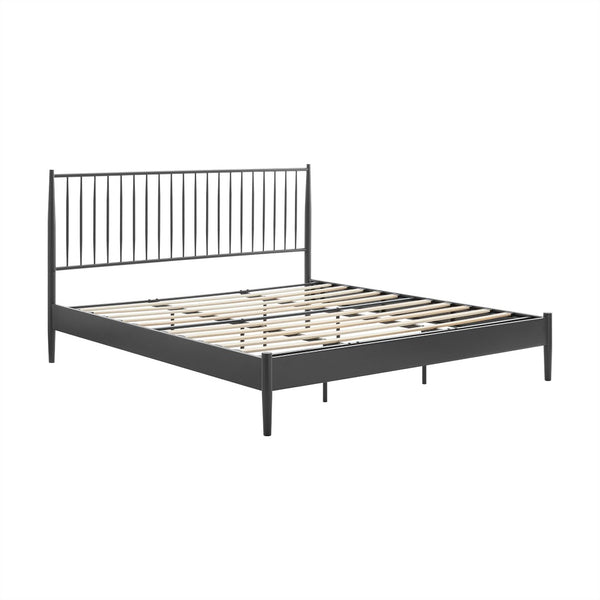Modway Furniture Adair Spindle Metal King Platform Bed - Sturdy & Stylish with Farmhouse Charm & Mid-Century Design MOD-7220-CHA