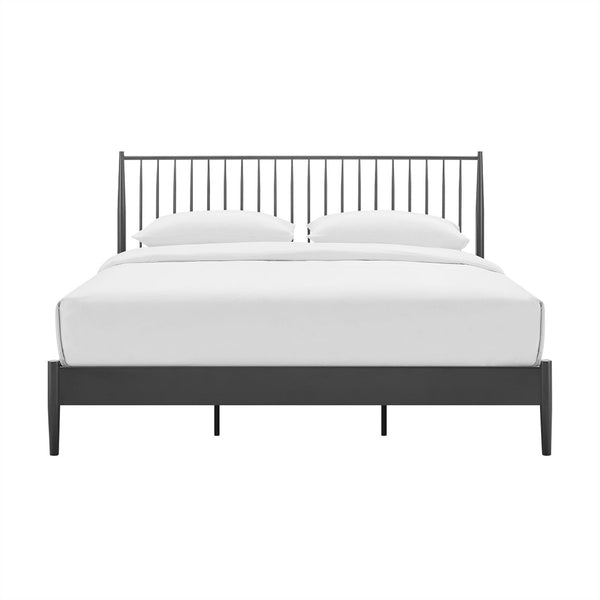 Modway Furniture Adair Spindle Metal King Platform Bed - Sturdy & Stylish with Farmhouse Charm & Mid-Century Design MOD-7220-CHA