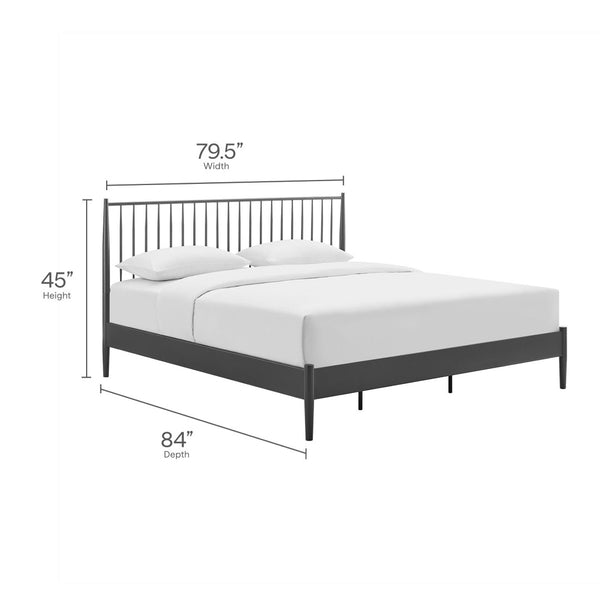 Modway Furniture Adair Spindle Metal King Platform Bed - Sturdy & Stylish with Farmhouse Charm & Mid-Century Design MOD-7220-CHA