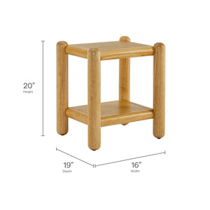 Modway Furniture Arcus Rectangular 2-Tier Side Table - Versatile Oak Accent for Compact Spaces & Stylish Decor MOD-7226-OAK