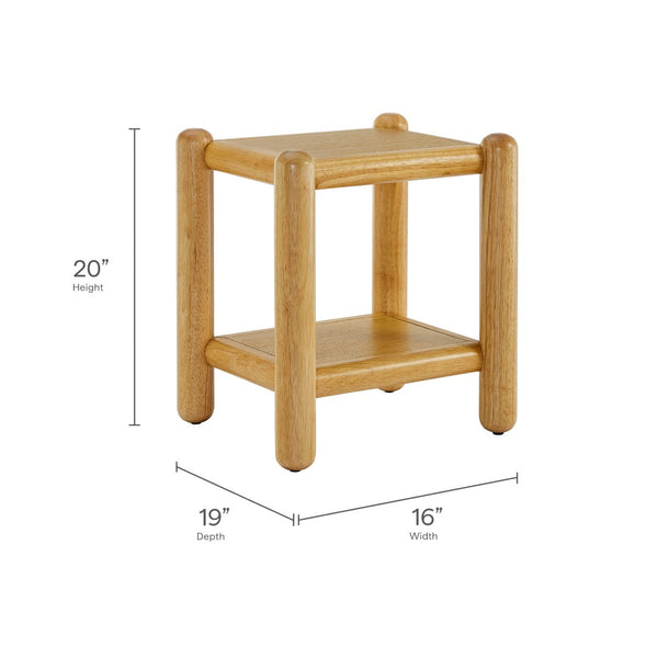 Modway Furniture Arcus Rectangular 2-Tier Side Table - Versatile Oak Accent for Compact Spaces & Stylish Decor MOD-7226-OAK