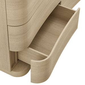 Modway Furniture Mirae 6-Drawer Curved Dresser - Modern Storage Solution for Bedroom, Entryway, or Living Room Use Brushed Light Oak MOD-7229-BOA