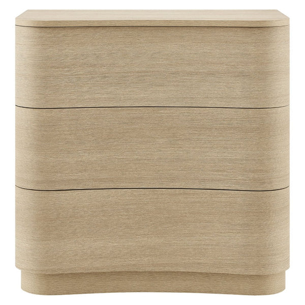 Modway Furniture Mirae 3-Drawer Curved Compact Dresser - Stylish Storage Solution for Small Spaces and Modern Homes Brushed Light Oak MOD-7230-BOA