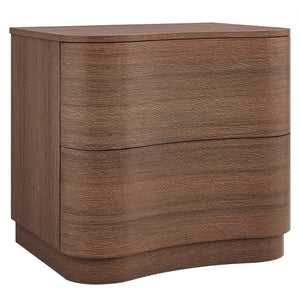 Modway Furniture Mirae 2-drawer Nightstand - Modern Curved Design With Sculptural Lines For Stylish Bedroom Storage Brown  Mod-7232-bbo