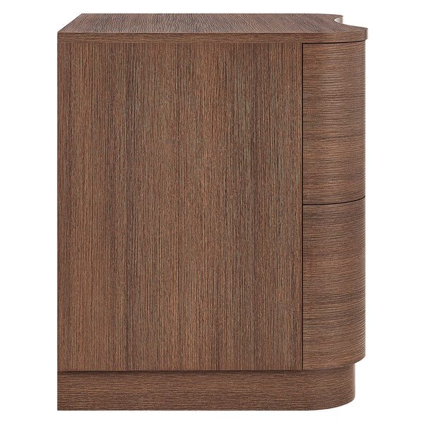 Modway Furniture Mirae 2-drawer Nightstand - Modern Curved Design With Sculptural Lines For Stylish Bedroom Storage Brown  Mod-7232-bbo