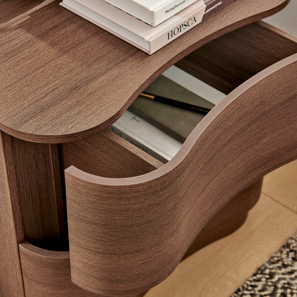 Modway Furniture Mirae 2-drawer Nightstand - Modern Curved Design With Sculptural Lines For Stylish Bedroom Storage Brown  Mod-7232-bbo