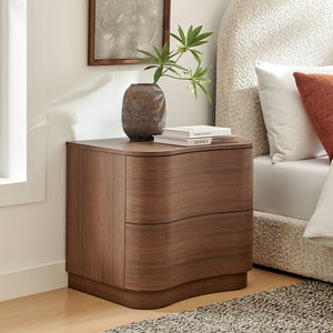 Modway Furniture Mirae 2-drawer Nightstand - Modern Curved Design With Sculptural Lines For Stylish Bedroom Storage Brown  Mod-7232-bbo