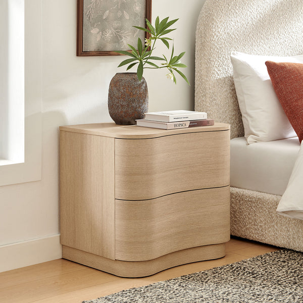Modway Furniture Mirae 2-drawer Nightstand - Modern Curved Design With Sculptural Lines For Stylish Bedroom Storage Brown  Mod-7232-boa