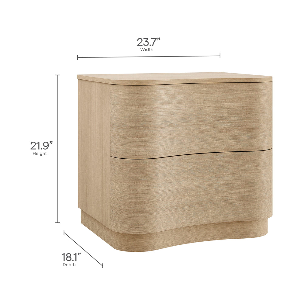 Modway Furniture Mirae 2-drawer Nightstand - Modern Curved Design With Sculptural Lines For Stylish Bedroom Storage Brown  Mod-7232-boa