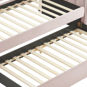 Modway Furniture Veyla Channel Tufted Performance Velvet Twin Daybed with Hidden Trundle for Stylish Living Spaces Pink MOD-7234-PNK