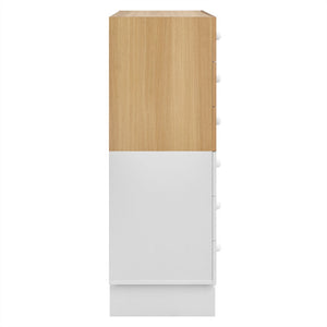 Modway Furniture Nolia 6-Drawer Mid-Century Color Block Dresser Chest – Stylish Storage for Small Spaces & Modern Homes MOD-7240-OAK-WHI