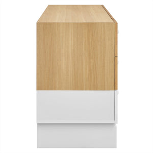 Modway Furniture Nolia 6-Drawer Color Block Dresser - Stylish Mid-Century Modern Storage for Bedroom & TV Stand MOD-7241-OAK-WHI