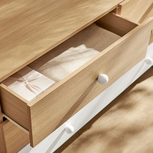 Modway Furniture Nolia 6-Drawer Color Block Dresser - Stylish Mid-Century Modern Storage for Bedroom & TV Stand MOD-7241-OAK-WHI