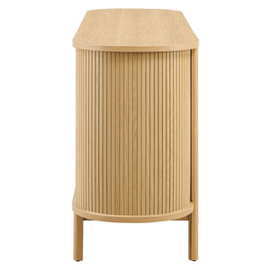 Modway Furniture Cadence 6-Drawer Contemporary Dresser with Curved Design and Fluted Detailing for Elegant Storage Oak MOD-7242-OAK