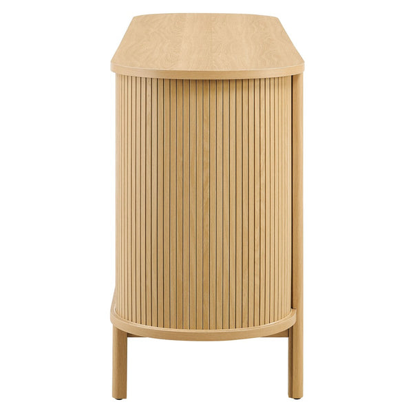 Modway Furniture Cadence 6-Drawer Contemporary Dresser with Curved Design and Fluted Detailing for Elegant Storage Oak MOD-7242-OAK