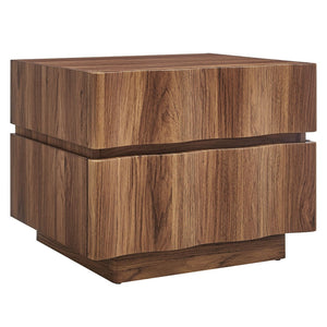 Modway Furniture Isola 2-Drawer Nightstand - Contemporary Storage Solution for Bedroom or Living Room Spaces Walnut MOD-7243-WAL