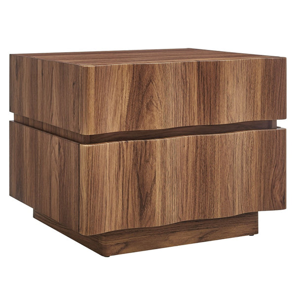 Modway Furniture Isola 2-Drawer Nightstand - Contemporary Storage Solution for Bedroom or Living Room Spaces Walnut MOD-7243-WAL