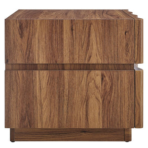 Modway Furniture Isola 2-Drawer Nightstand - Contemporary Storage Solution for Bedroom or Living Room Spaces Walnut MOD-7243-WAL