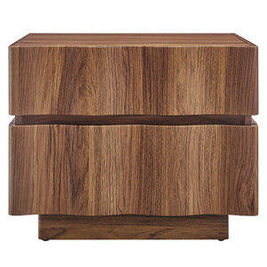 Modway Furniture Isola 2-Drawer Nightstand - Contemporary Storage Solution for Bedroom or Living Room Spaces Walnut MOD-7243-WAL