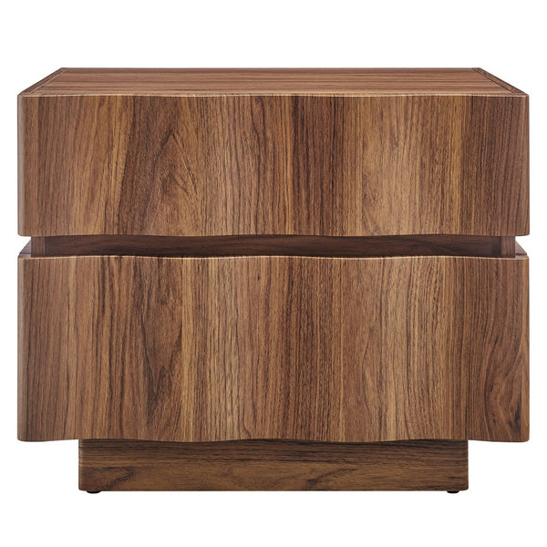Modway Furniture Isola 2-Drawer Nightstand - Contemporary Storage Solution for Bedroom or Living Room Spaces Walnut MOD-7243-WAL