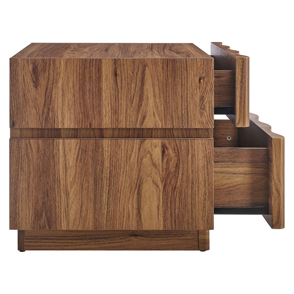 Modway Furniture Isola 2-Drawer Nightstand - Contemporary Storage Solution for Bedroom or Living Room Spaces Walnut MOD-7243-WAL