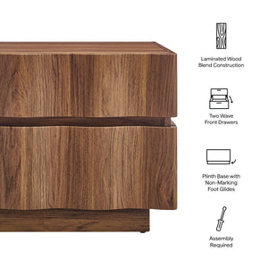 Modway Furniture Isola 2-Drawer Nightstand - Contemporary Storage Solution for Bedroom or Living Room Spaces Walnut MOD-7243-WAL