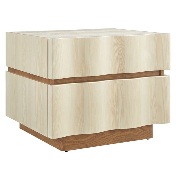 Modway Furniture Isola 2-Drawer Nightstand - Contemporary Storage Solution for Bedroom or Living Room Spaces White Light Oak MOD-7243-WHI-LOA