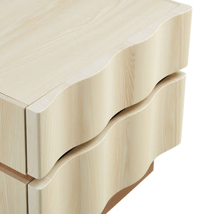 Modway Furniture Isola 2-Drawer Nightstand - Contemporary Storage Solution for Bedroom or Living Room Spaces White Light Oak MOD-7243-WHI-LOA