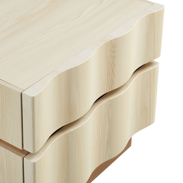 Modway Furniture Isola 2-Drawer Nightstand - Contemporary Storage Solution for Bedroom or Living Room Spaces White Light Oak MOD-7243-WHI-LOA