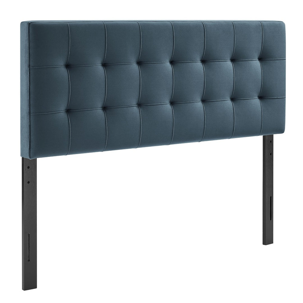 Modway Furniture Lily Performance Velvet Upholstered Headboard with Biscuit Tufting for Full Beds Cadet Blue MOD-7253-CAB