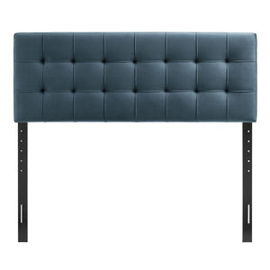 Modway Furniture Lily Performance Velvet Upholstered Headboard with Biscuit Tufting for Full Beds Cadet Blue MOD-7253-CAB