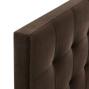 Modway Furniture Lily Performance Velvet Upholstered Headboard with Biscuit Tufting for Full Beds Chocolate Brown MOD-7253-CHB